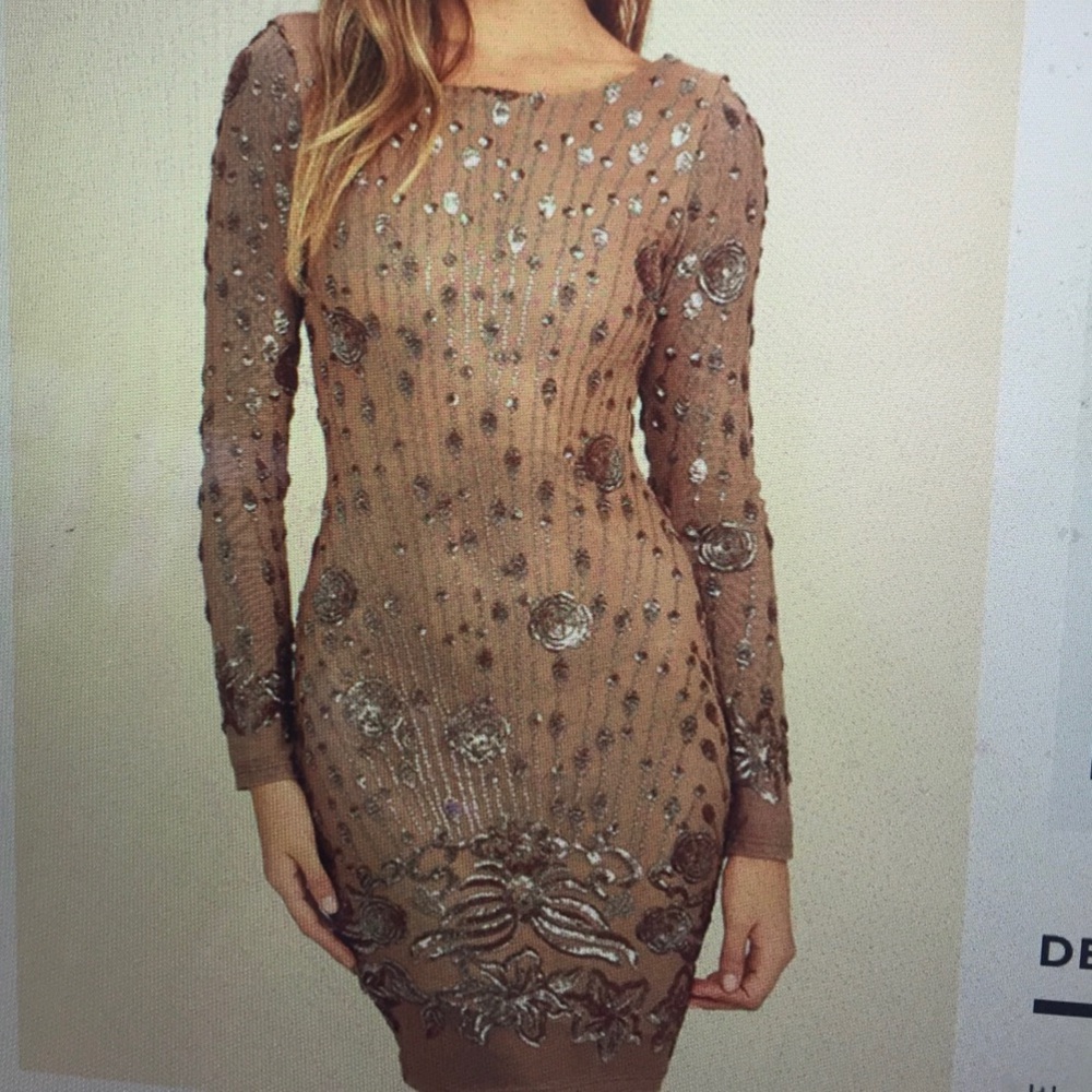 Nude sequin Lulus mini dress